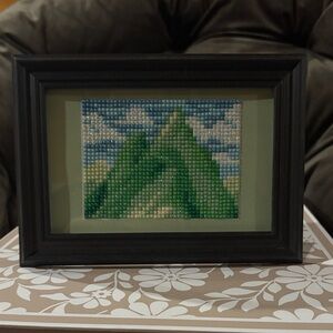 Framed Mountain Bead Art
